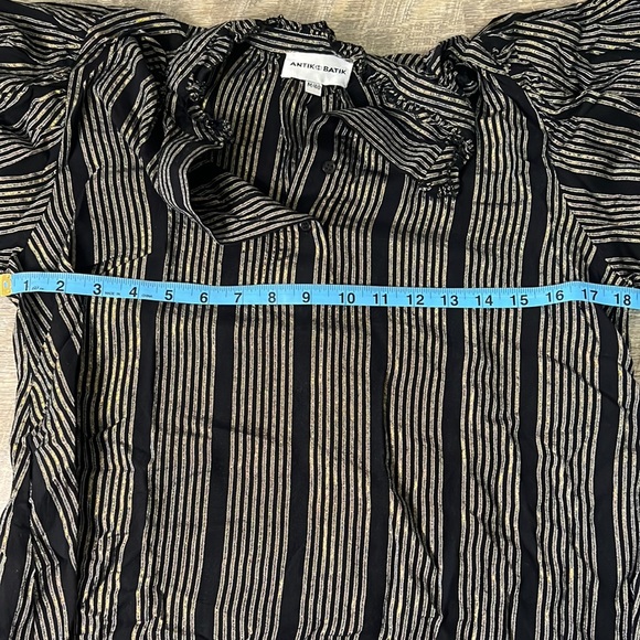 Antik Batik Black & Gold Striped Top Size M/40 - Picture 6 of 9